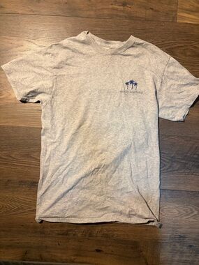 Simply Southern Heather Gray Tee with Navy Palm Logo